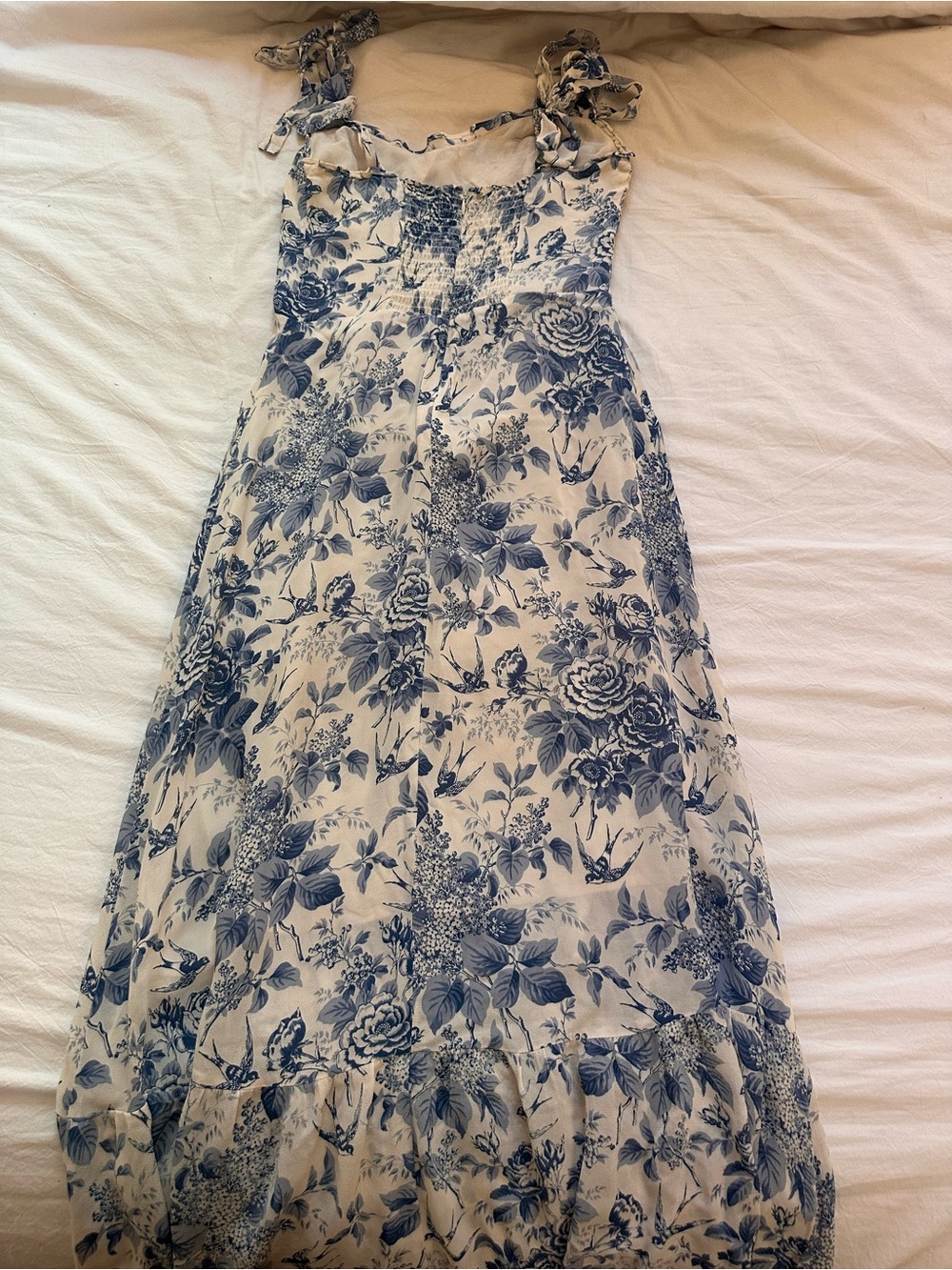 Reformation Blue Floral Dress Size 4 - Picture 3 of 3
